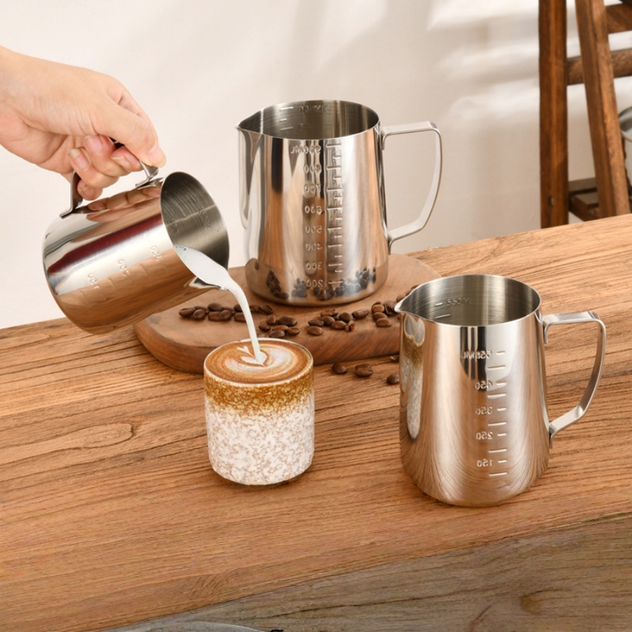 Milk Steaming Pitcher - Melkopschuimer Espresso Melkopschuimers RVS Melkopschuimerbeker Opschuimerkan