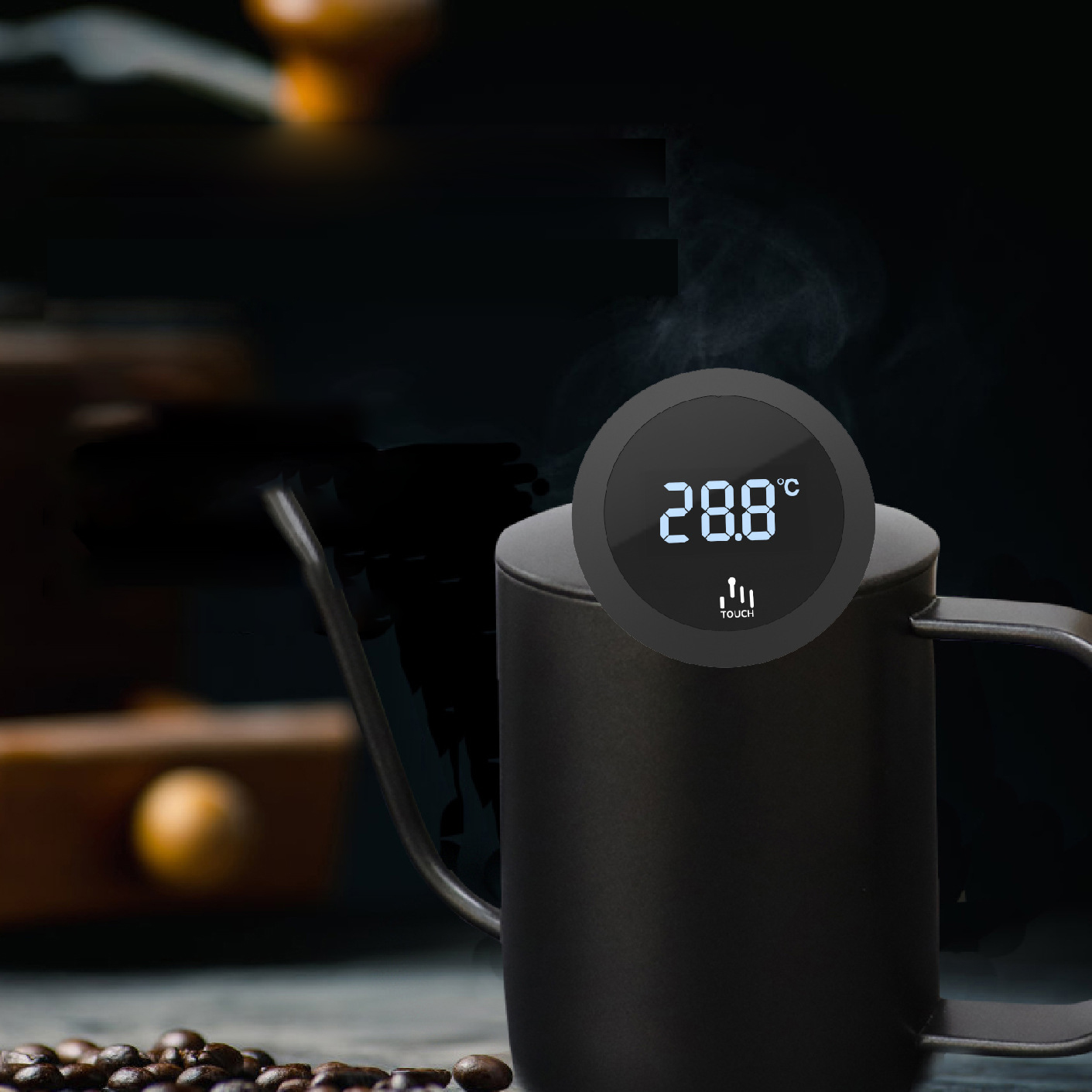 Milk Steaming Pitcher - 0 tot 100 ℃ Touchscreen wijzerplaatthermometer